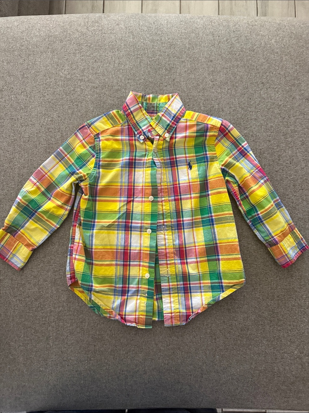 Ralph Lauren Yellow Multi Plaid Button-Down Shirt